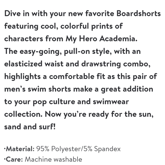 My Hero Acadenia Men's Swim Boardshorts - Picture 7 of 10